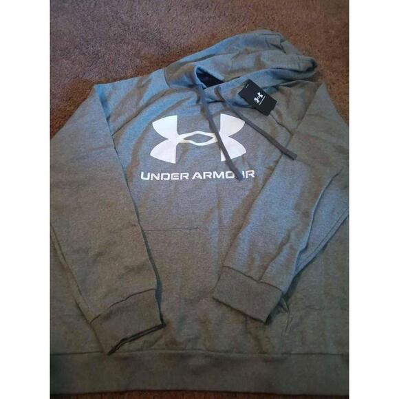 New Mens Under Armour Gray Fleece Loose Hoodie Sweatshirt Size L - Picture 1 of 1